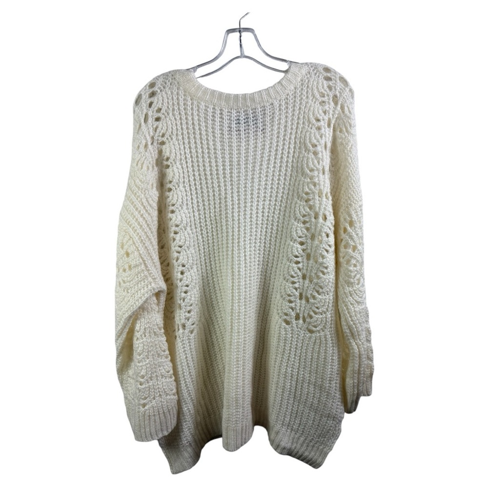 Anthropologie PILCRO Devenne Oversized Chunky Pointelle  Crewneck Sweater Large - Picture 3 of 6